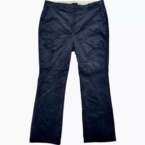 J.Crew High Rise Flare Corduroy Pants Size 16 Dark Blue Trousers Preppy Academia